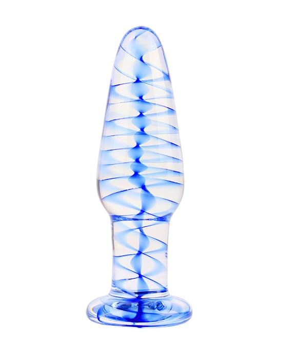 Lucent Tall Swirl Glass Butt Plug