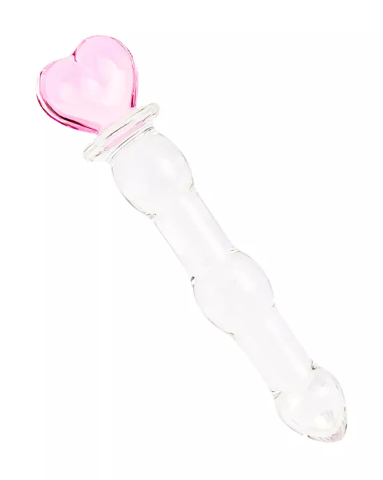 Lucent Large Heart Handle Glass Massager