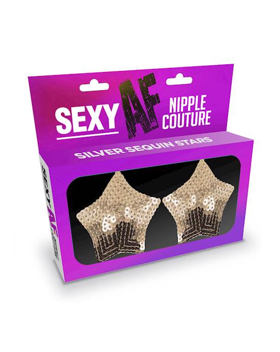 Sexy Af Nipple Pasties Silver Stars