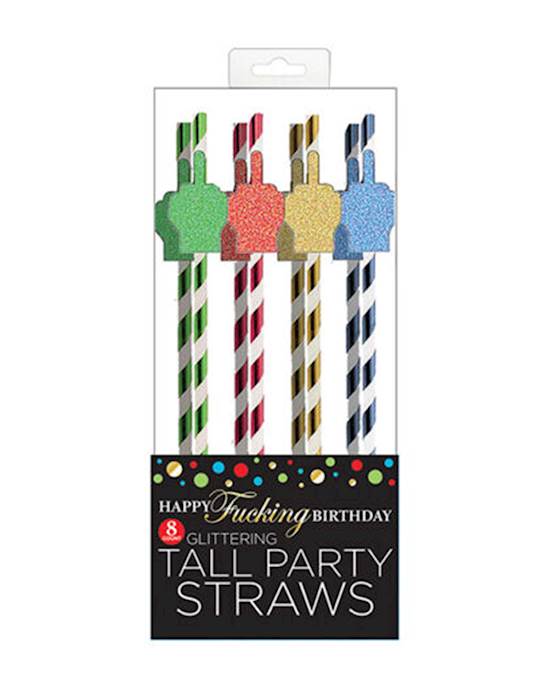 Happy Fucking Birthday Tall Party Straws