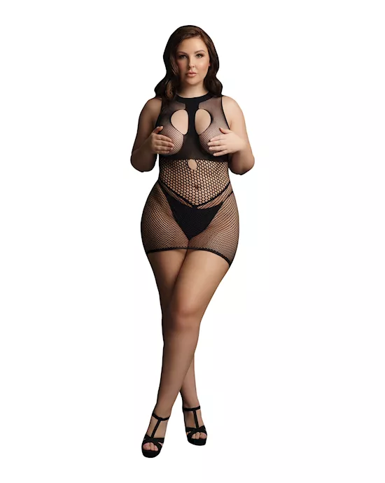 Duo Net Open Cup Mini Dress