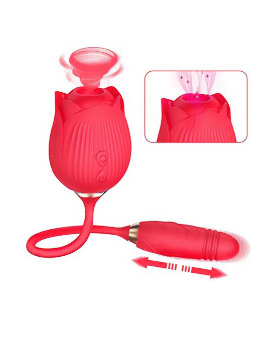 Amore Suction Rose And Thrusting Vibrator