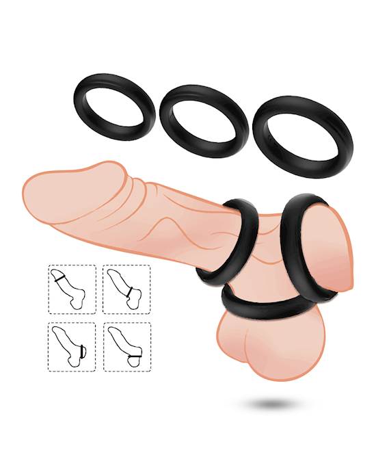 Triple Set Silicone Cock Rings