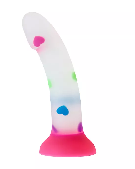 Nood Colours Love Heart Confetti Silicone Dildo