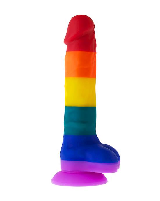 Nood Colours Rainbow Silicone Dildo with Balls