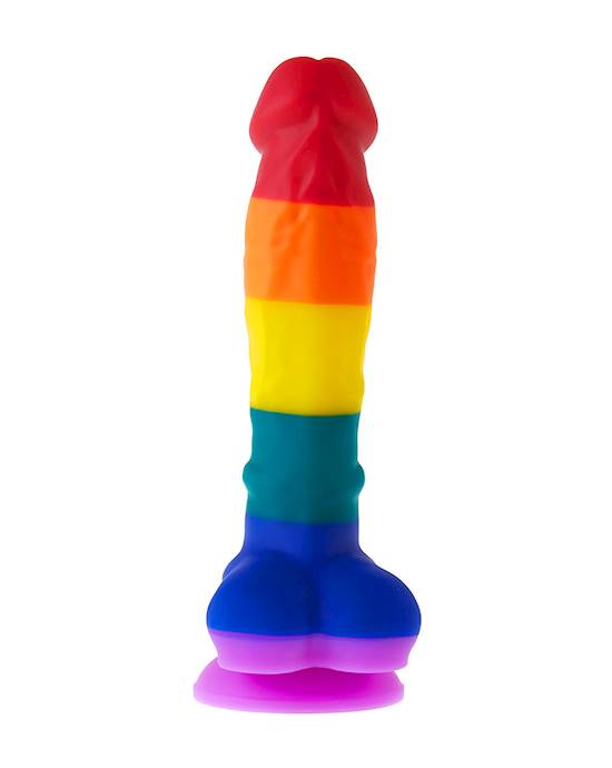 Nood Colours Rainbow Silicone Dildo With Balls
