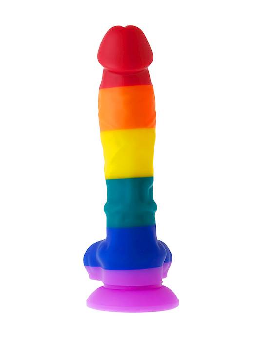 Nood Colours Rainbow Silicone Dildo With Balls