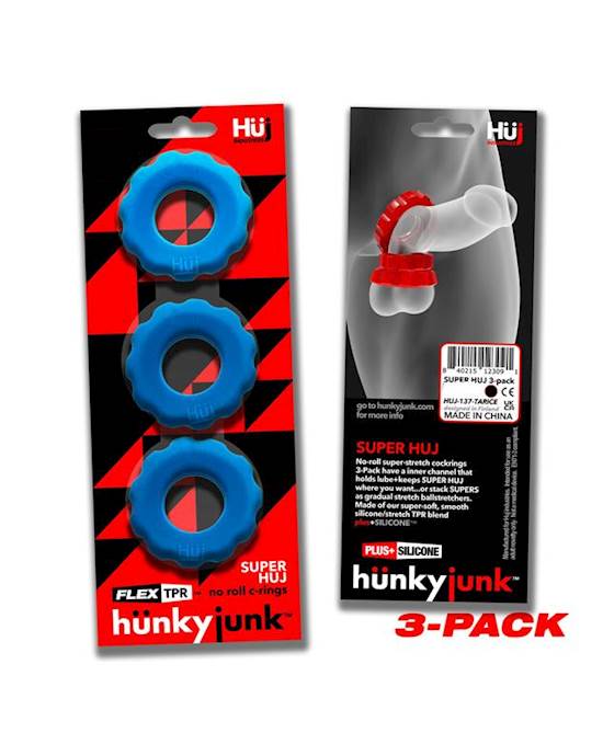 Super Huj 3-pack Cockrings Teal Ice