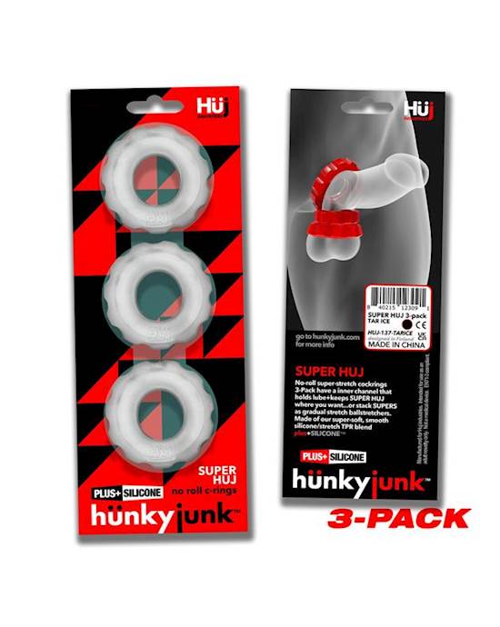 Super Huj 3-pack Cockrings Clear Ice