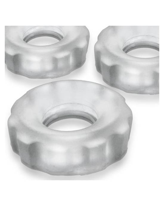 Super Huj 3Pack Cockrings Clear Ice