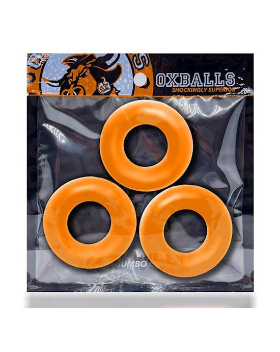 Fat Willy 3-pack Jumbo Cockrings Orange