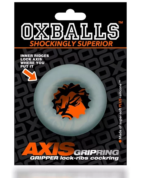 Axis Rib Griphold Cockring Clear Ice