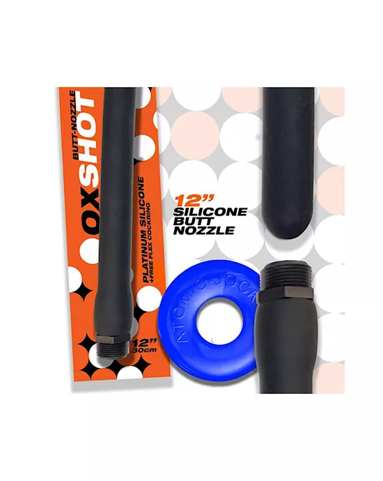 Oxshot ButtNozzle Shower Hose 12 Inch Plus Flex Cockring