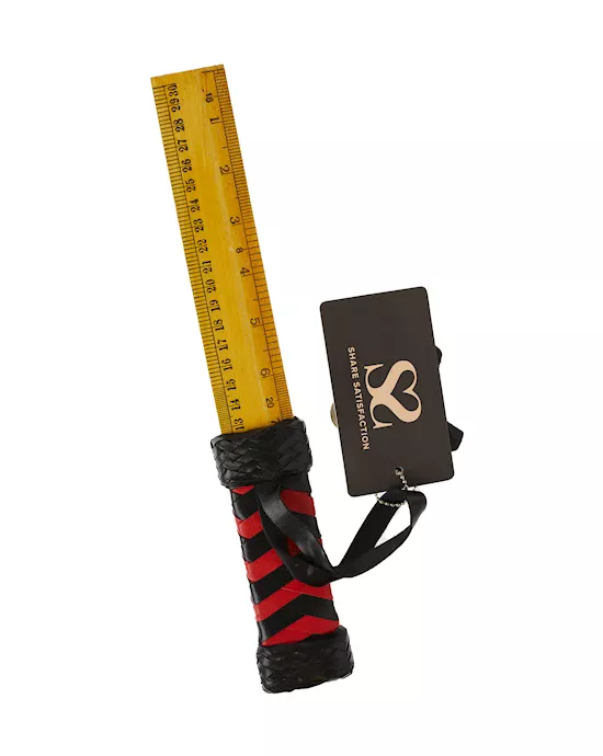Bound X Wooden Ruler Paddle with Leather Handle