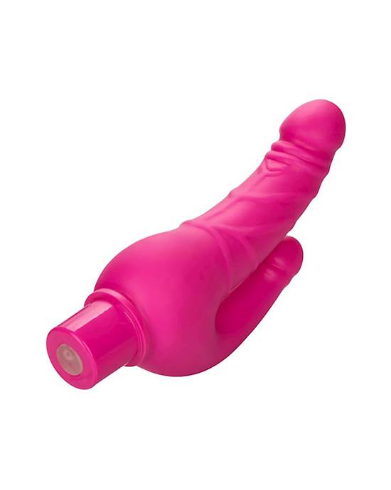 Rechargeable Power Stud Over & Under Double Dildo Vibrator