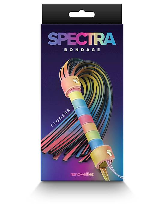 Spectra Bondage Flogger Rainbow