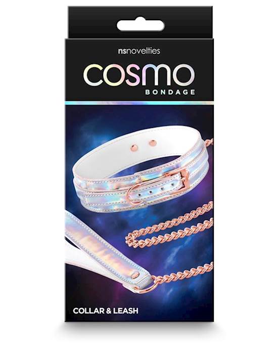 Cosmo Bondage Collar And Leash Rainbow