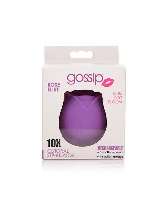 Gossip Rose 10x Silicone Clit Suction Stimulator Violet