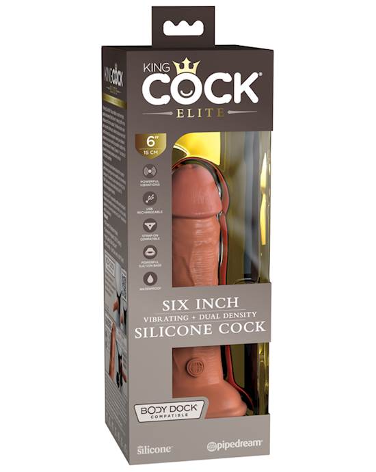 King Cock Elite Dual Density Vibe Silicone Dildo