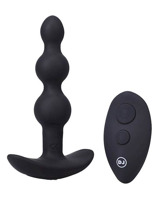 APlay BEADED Rechargeable Silicone Anal Plug with Remote