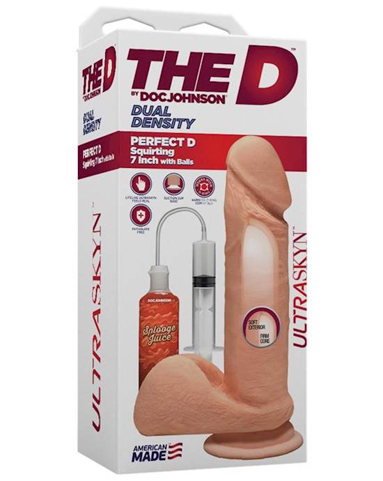 The D Perfect D Squirting 7 Inch With Balls Ultraskyn Vanilla