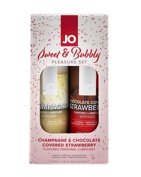 Jo Sweet and Bubbly Champagne 60ml and Chocolate 60ml Lubricant Pleasure Set