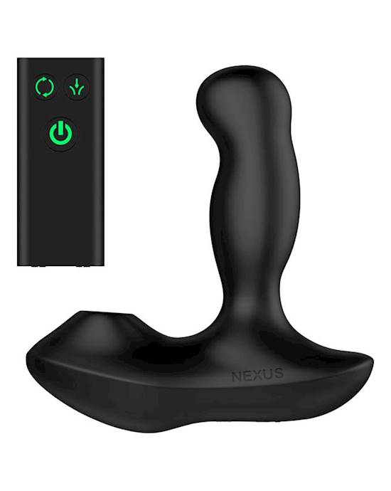 Revo Air Waterproof Remote Control Rotating Prostate Massager With Suction Black