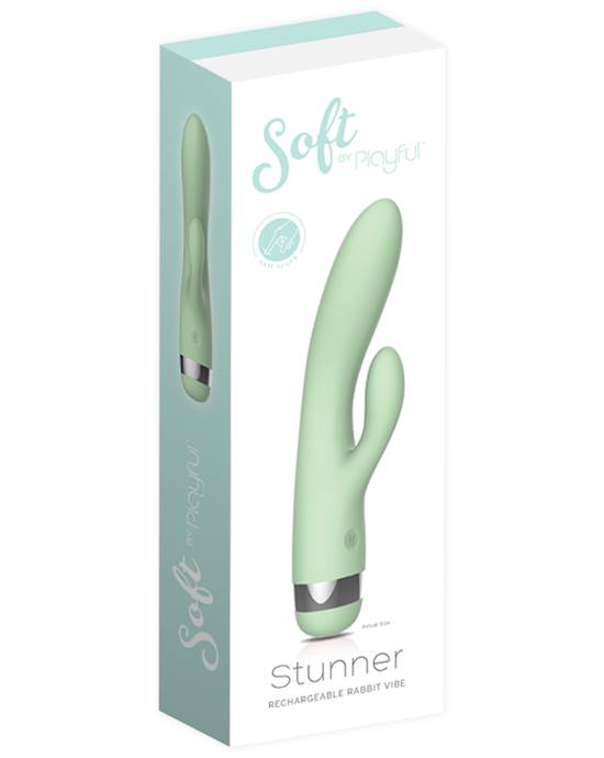 Soft By Playful Stunner Rechargeable Rabbit Vibrator Mint