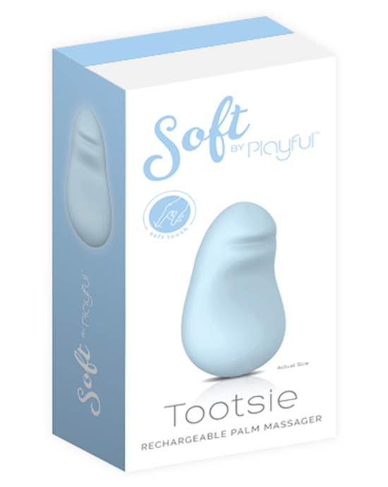 Soft By Playful Tootsie Rechargeable Palm Massager Blue