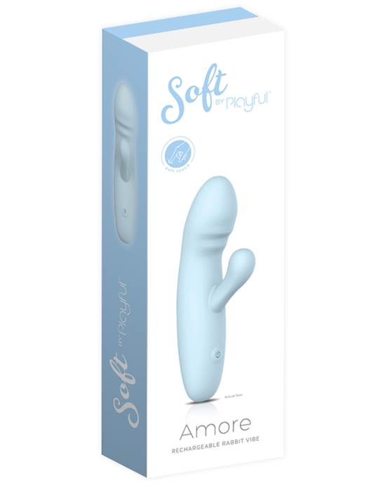 Soft By Playful Amore Rechargeable Rabbit Vibrator Blue