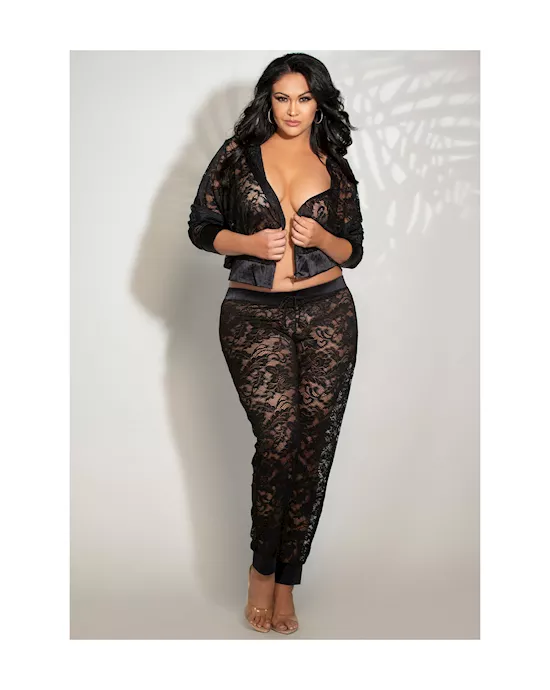 Unabashed 2Piece Lace Hoodie and Jogger Set