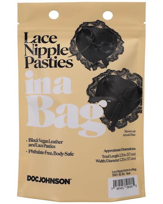 Lace Nipple Pasties In A Bag Black
