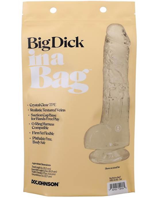 Big Dick In A Bag 8 Inch Clear