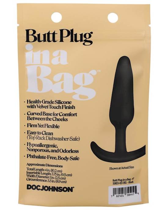 Butt Plug In A Bag 4 Inch Black