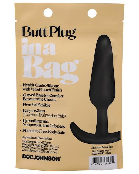 Butt Plug In A Bag 5 Inch Black