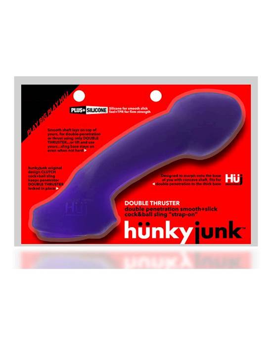 Hunkyjunk Double Thruster Double Penetrator Sling Plum Ice