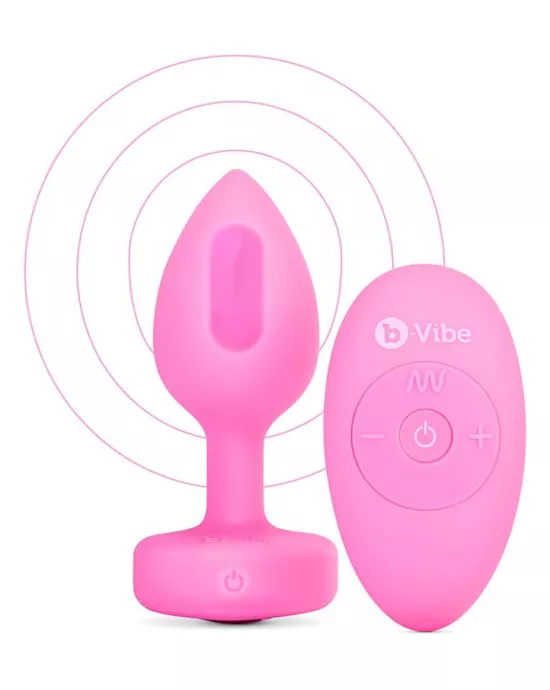 bVibe Remote Control Vibrating Jewelled Heart Plug SM