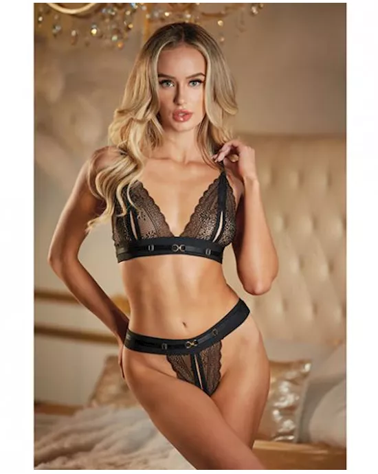 Allure Lace Peek A Boo Bralette  Panty