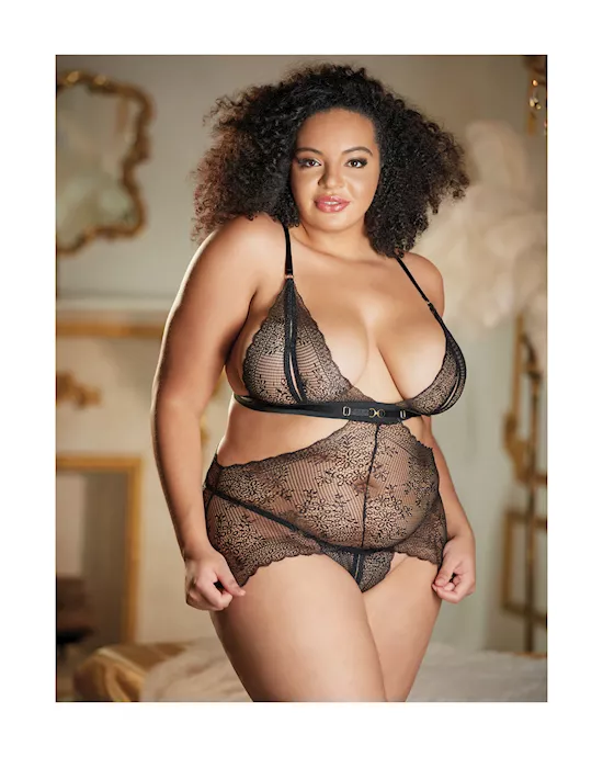 Allure Lace Peek A Boo Chemise  Ouverte Gstring