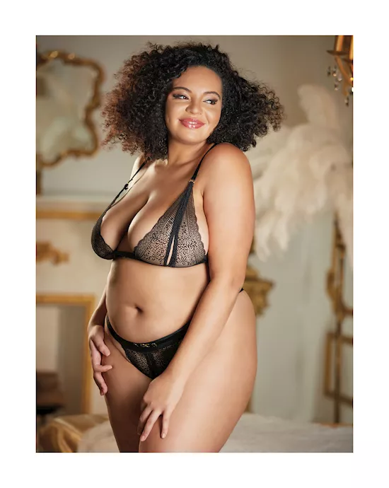 Allure Lace Peek A Boo Bralette  Panty