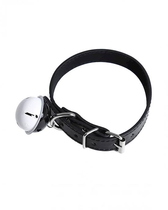 KinKi Faux Leather Collar with Bell