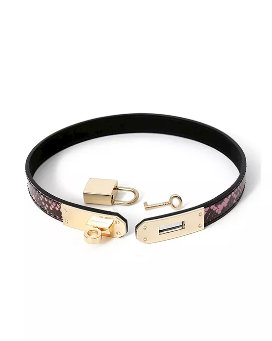 Share Satisfaction Lockable SnakePrint Collar
