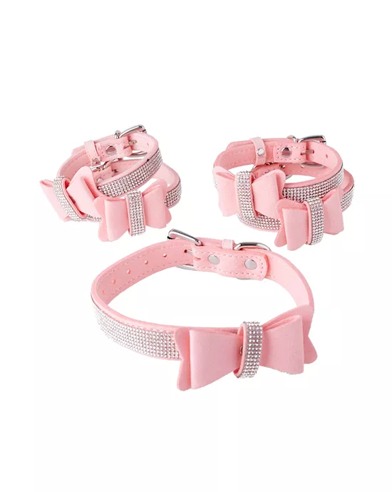 Bow Collar and Cuff Set