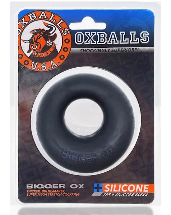 Bigger Ox Thicker Bulge Maker Super Mega-stretch Cockring Black Ice