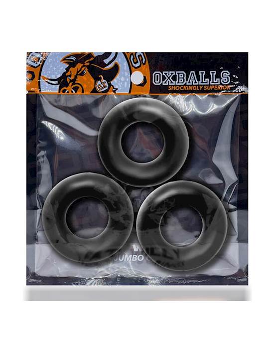Fat Willy 3-pack Jumbo Cockrings Black