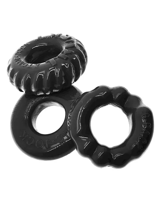 BONEMAKER 3PACK boner cockring kit BLACK
