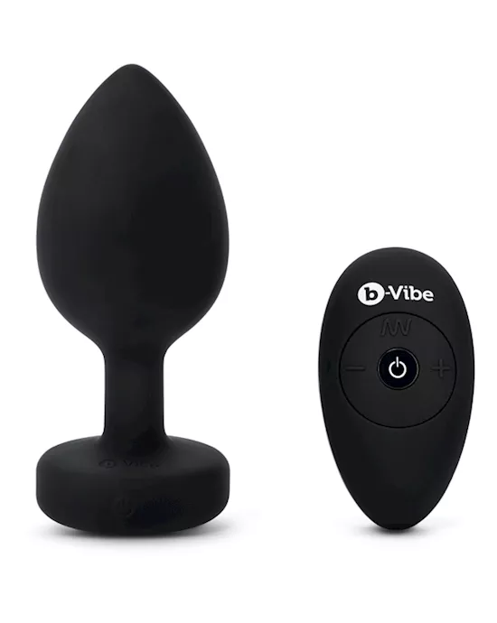bVibe Vibrating Jewel Plug Xxl Black