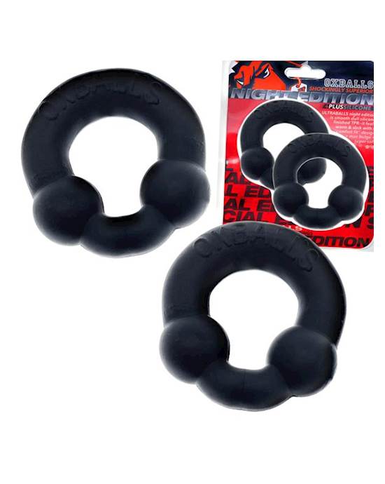 Ultraballs 2-pack Cockring Plus-silicone Special Edition Night