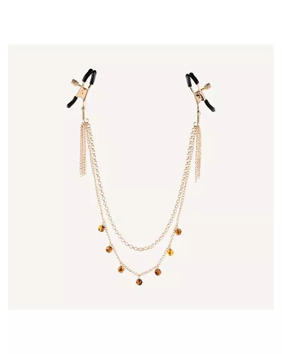 Amber Chained Nipple Clamps
