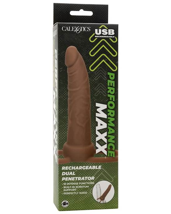 Performance Maxx Rechargeable Dual Penetrator Brown